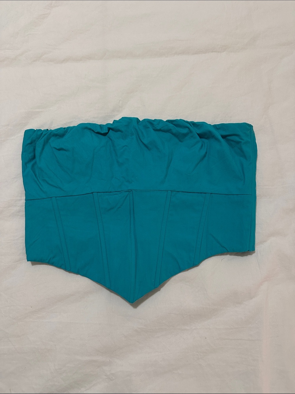 Teal Strapless Corset Top